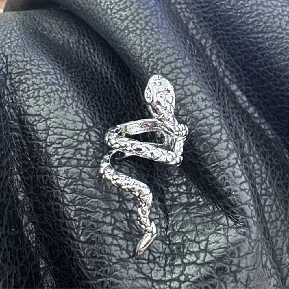 Elegant Silver Snake Ear Cuff - Picture 2 of 3
